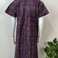 Maroon Pleated Style 100% Cotton Nightgown