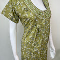 Bottle Green Soft & Comfortable Bizzylizzy Crush Fabric Nighty