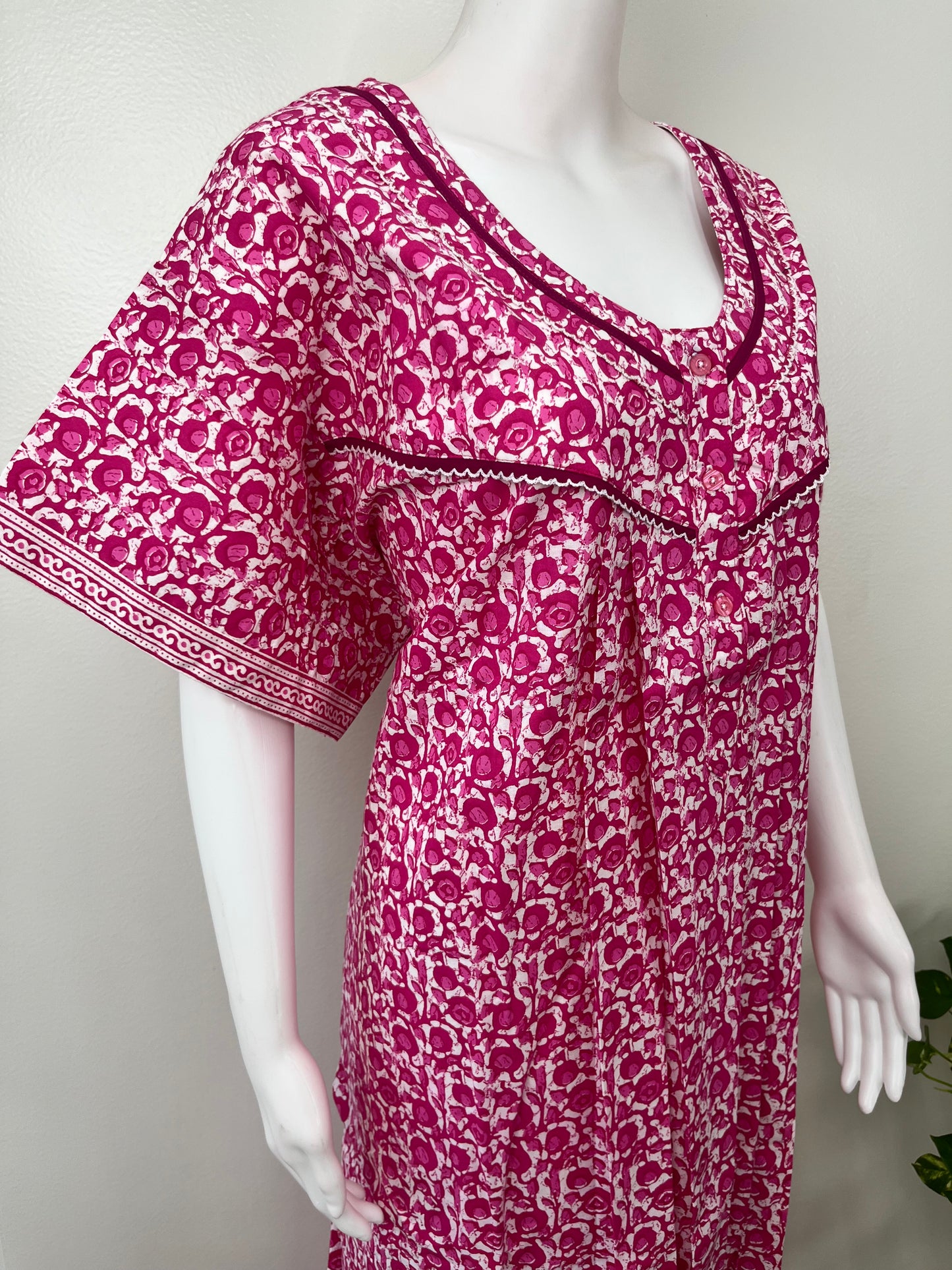 Pink Pure Cotton Nighty Comfortable & Elegant