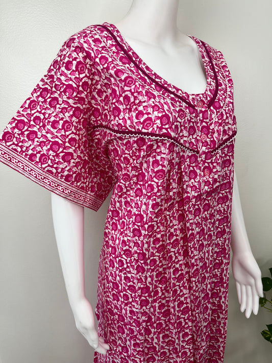 Pink Pure Cotton Nighty Comfortable & Elegant