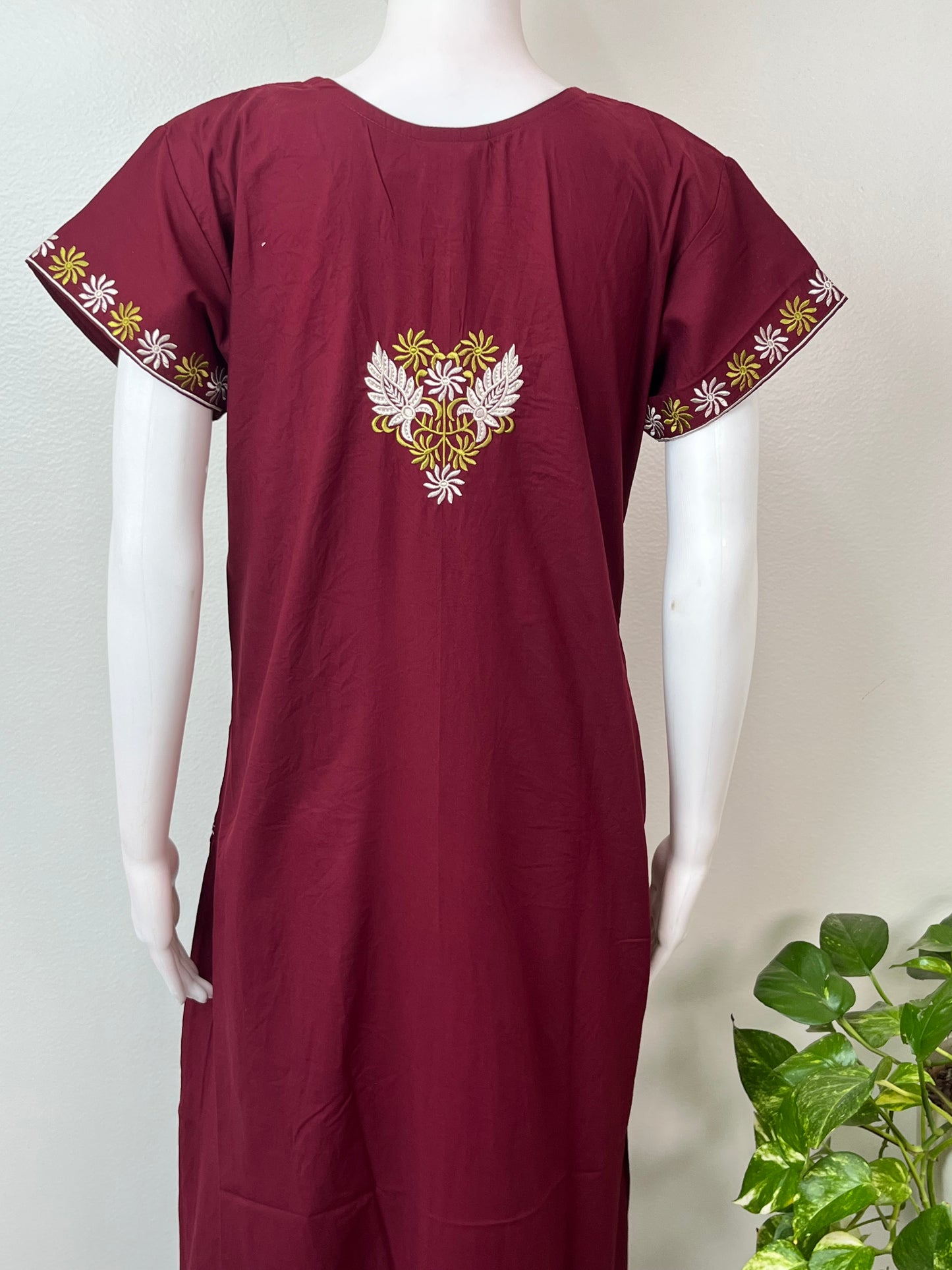 Maroon Elegant Comfort Bizzylizzy Nightgown
