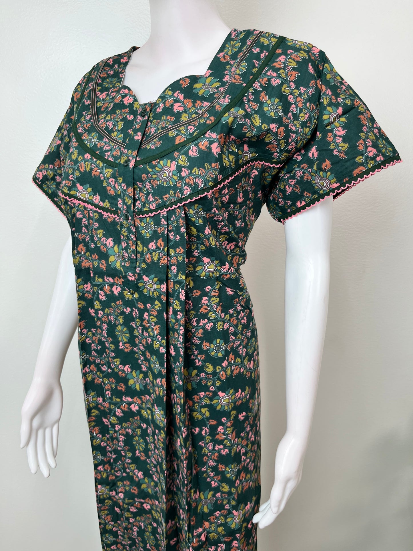 Bottle Green Pure Cotton Nighty