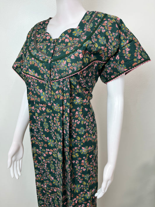Bottle Green Pure Cotton Nighty