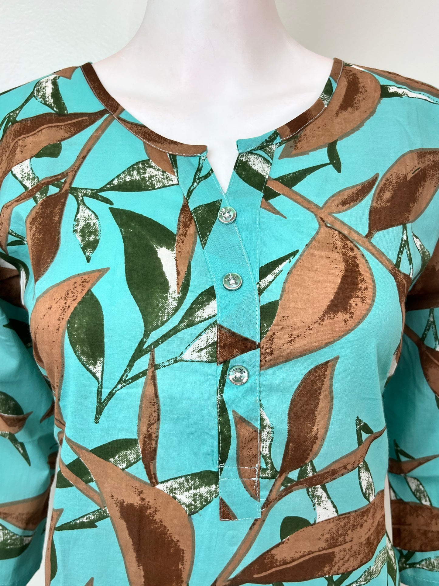 Turquoise Pure Cotton Night Duit