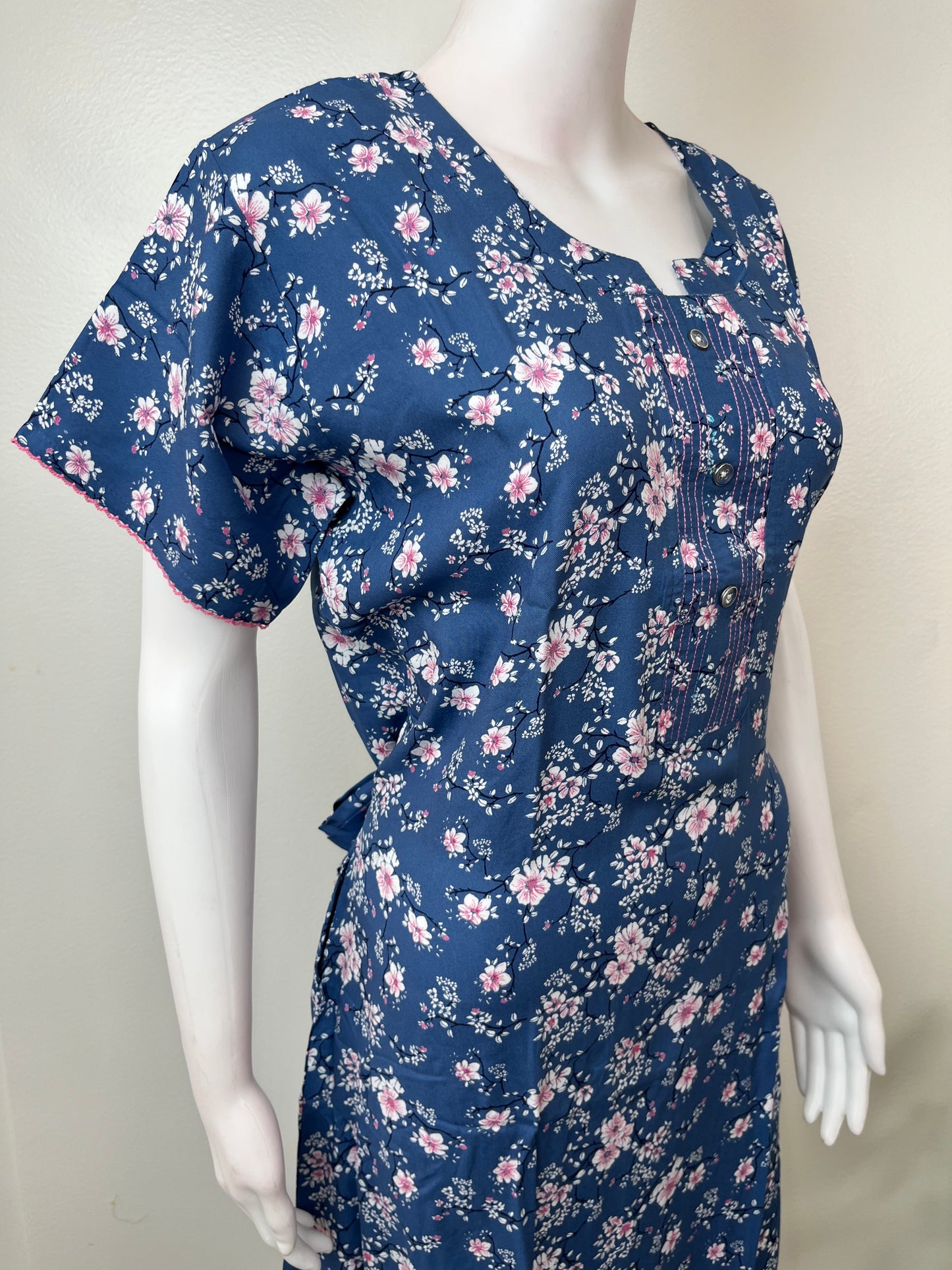 Blue Umbrella Style Rayon Fabric Nighty