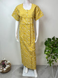 Yellow Pure Cotton Nightgown Soft & Breathable