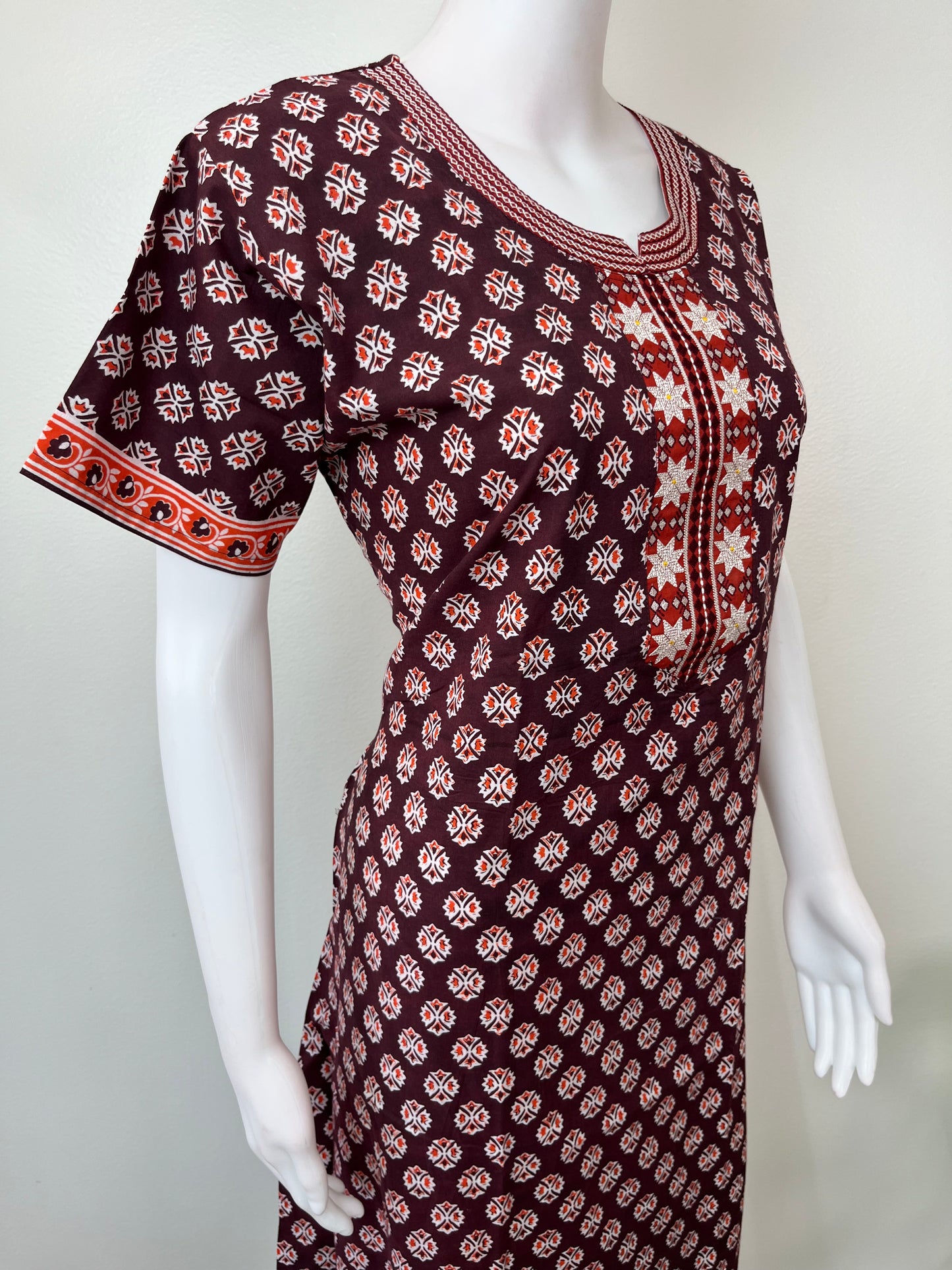 Wine Pure Cotton Nighty Soft & Comfortable