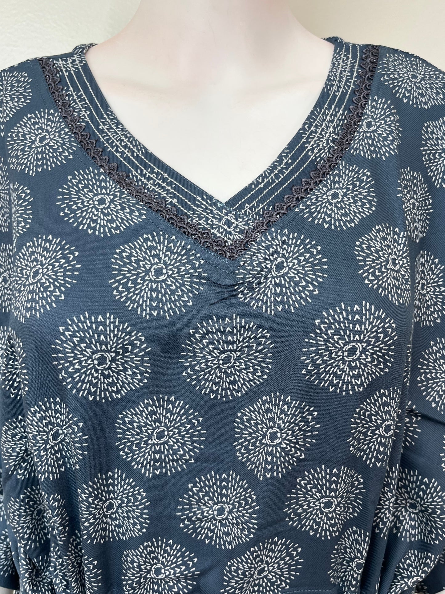 Blue Rayon Fabric Elegant Kaftan