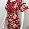 Red Floral Printed Pure Cotton Nightgown