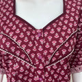 Wine Pleated Pure Cotton Nighty Soft & Comfortable