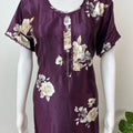 Purple Satin Fabric Elegant Nighty