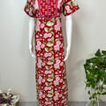 Red Floral Printed Pure Cotton Nightgown