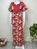 Red Floral Printed Pure Cotton Nightgown