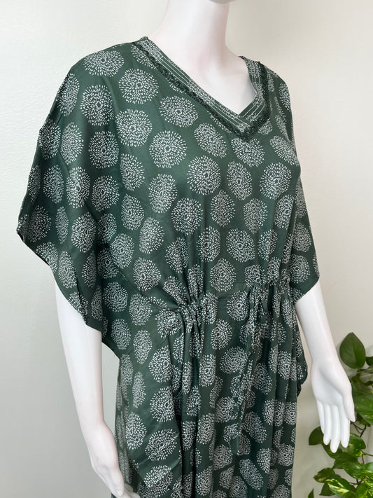 Green Rayon Fabric Kaftan Elegant & Classy