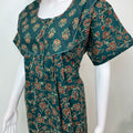 Bottle Green Pure Cotton Nightgown Soft & Comfortable