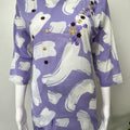 Lavender Emrbroidered Pure Cotton Nightwear-Co-ord Style