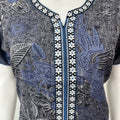 Navy Blue Print Soft & Breathable Alpine Nighty for Women