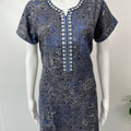 Navy Blue Print Soft & Breathable Alpine Nighty for Women