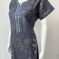 Navy Blue Print Soft & Breathable Alpine Nighty for Women