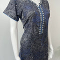 Navy Blue Print Soft & Breathable Alpine Nighty for Women