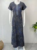 Navy Blue Print Soft & Breathable Alpine Nighty for Women