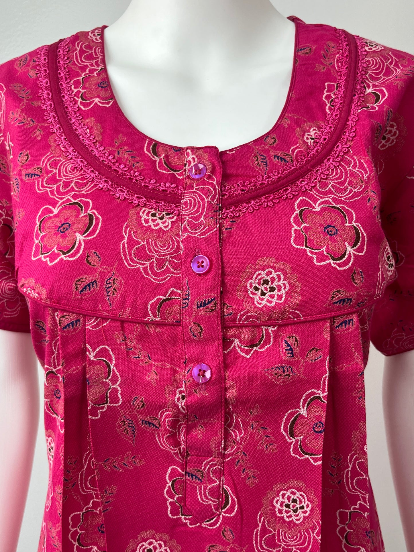 Hot Pink Alpine Nightgown Elegant & Long Lasting