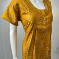 Mustard Printed Alpine Nightgown for Women