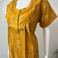 Mustard Printed Alpine Nightgown for Women