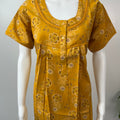Mustard Printed Alpine Nightgown for Women