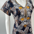 Black Printed Embroidery Soft & Breathable Alpine Nighty Perfect For All Seasons