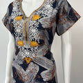 Black Printed Embroidery Soft & Breathable Alpine Nighty Perfect For All Seasons