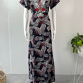 Red Embroidery Black Alpine Nightgown Elegant & Long-Lasting