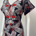 Red Embroidery Black Alpine Nightgown Elegant & Long-Lasting