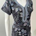 Black Printed Alpine Nightgown for Women