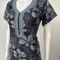 Black Printed Alpine Nightgown for Women