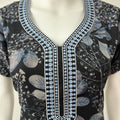 Black Printed Alpine Nightgown for Women