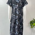 Black Printed Alpine Nightgown for Women
