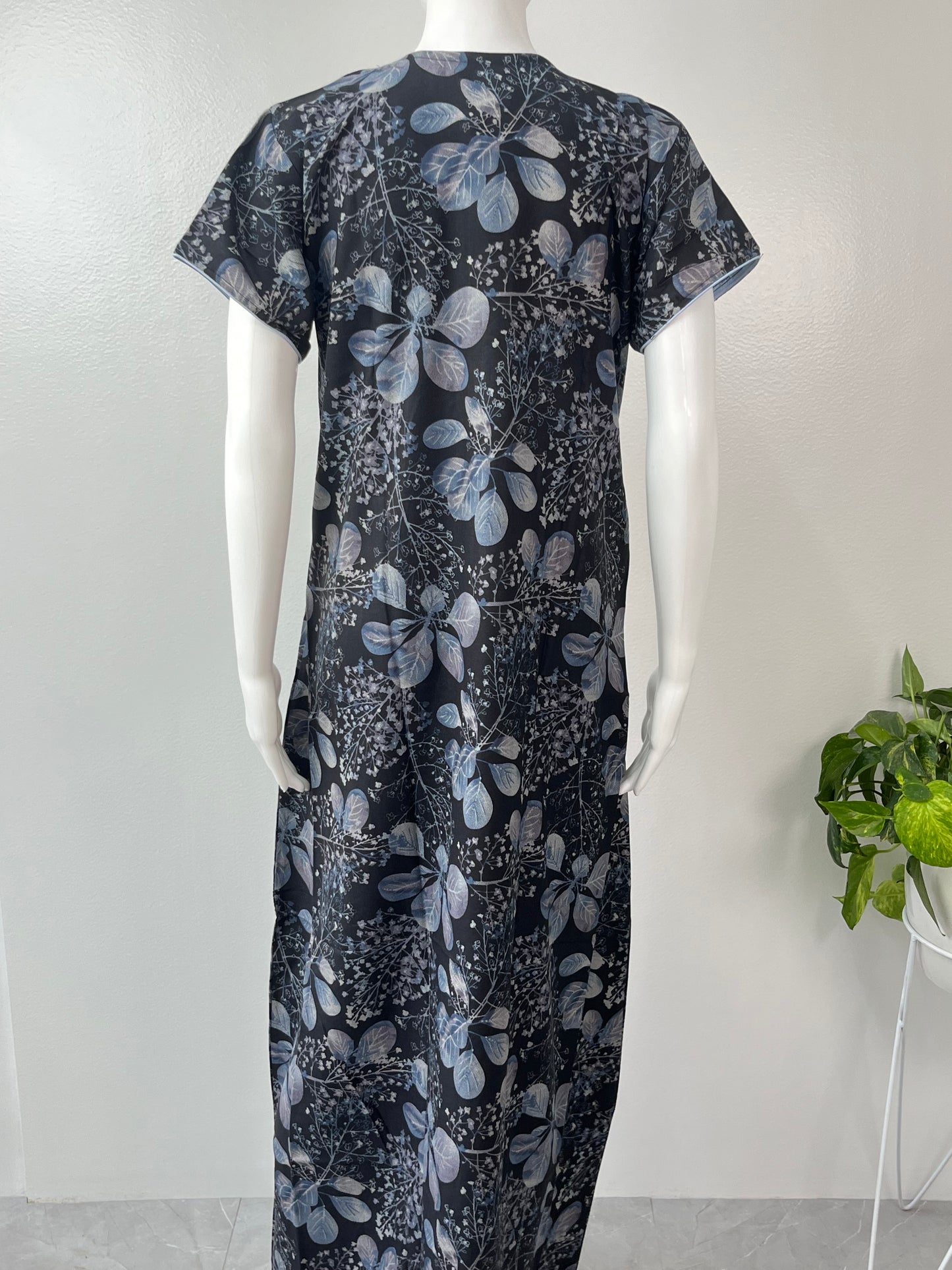 Black Printed Alpine Nightgown for Women