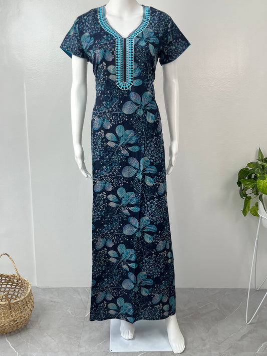 Blue Printed Alpine Nighty Elegant & Long Lasting