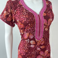 Red Printed Soft & Breathable Alpine Nighty Perfect for All Seasons