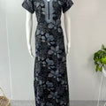 Black Printed Alpine Nightgown for Women