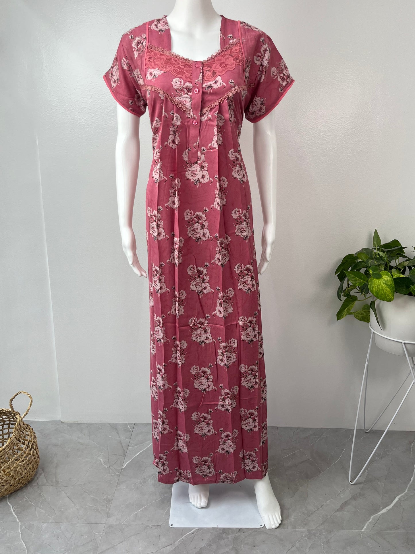 Pink Premium Alpine Fabric Nightgown Soft, Durable