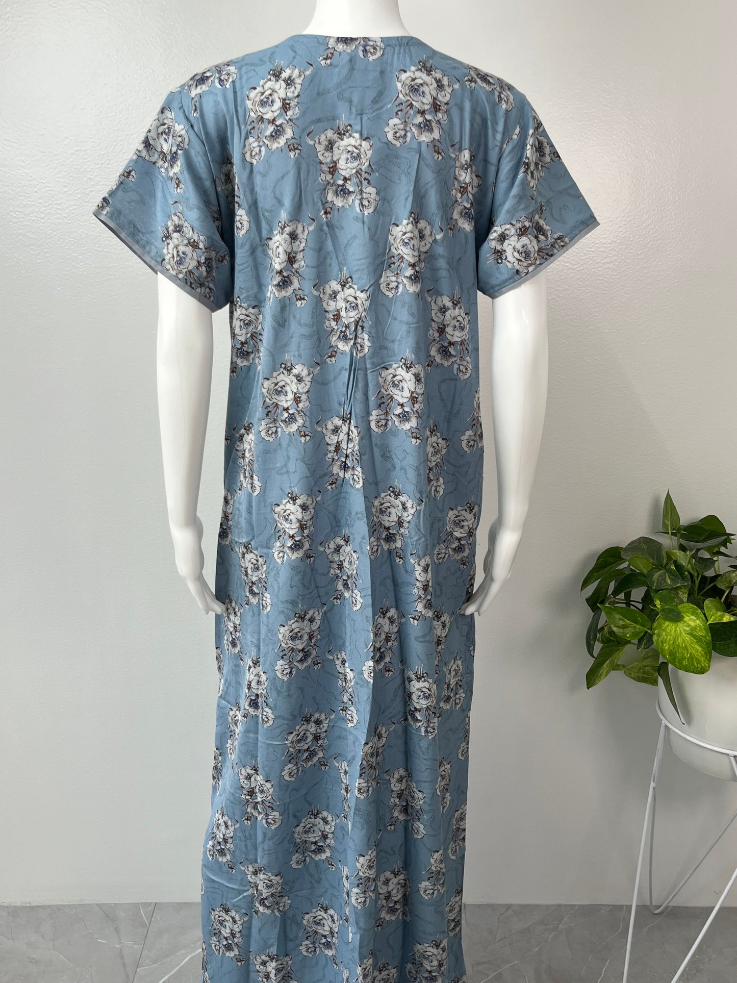 Blue Soft & Breathable Alpine Nightgown Perfect for All Seasons