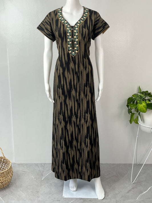 Brown Printed Alpine Nightgown for Women