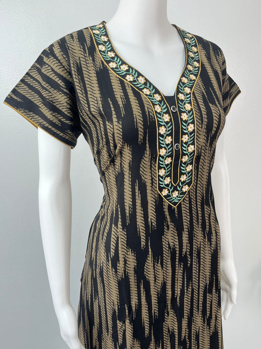 Brown Printed Alpine Nightgown for Women