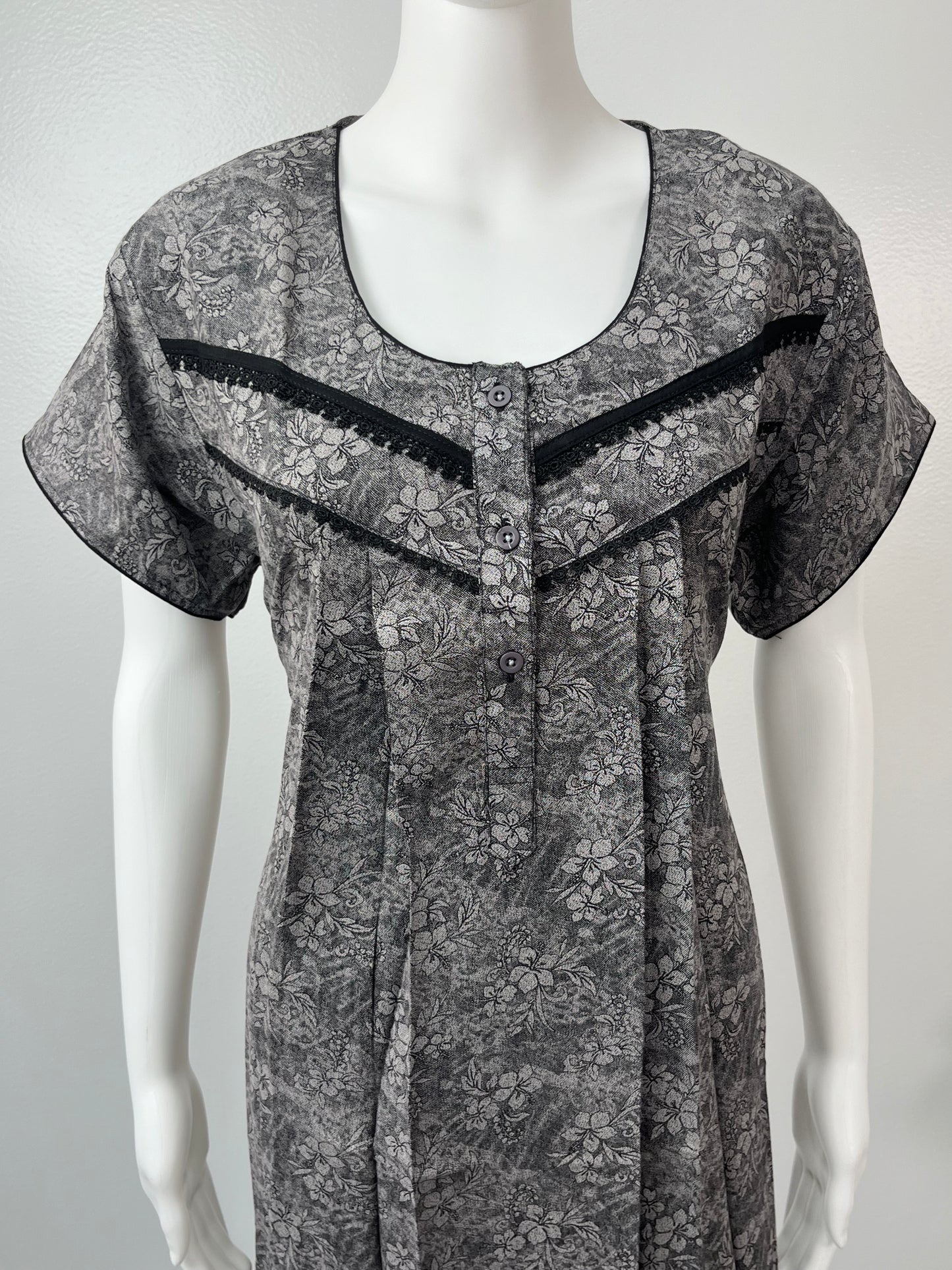 Black Printed Alpine Nightgown For Women Soft & Comfortable