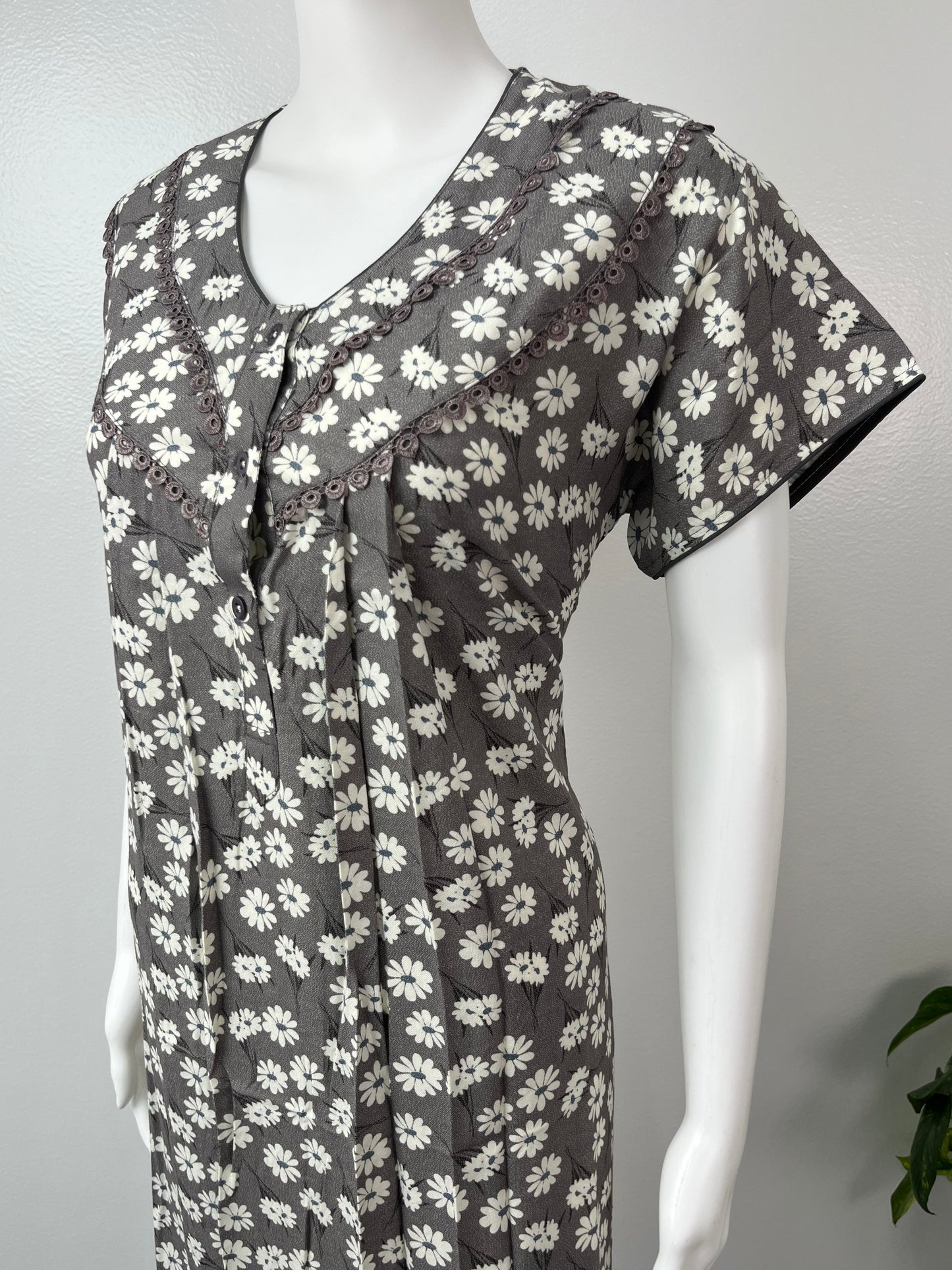 Grey Printed Alpine Fabric Nightgown Soft & Breathable