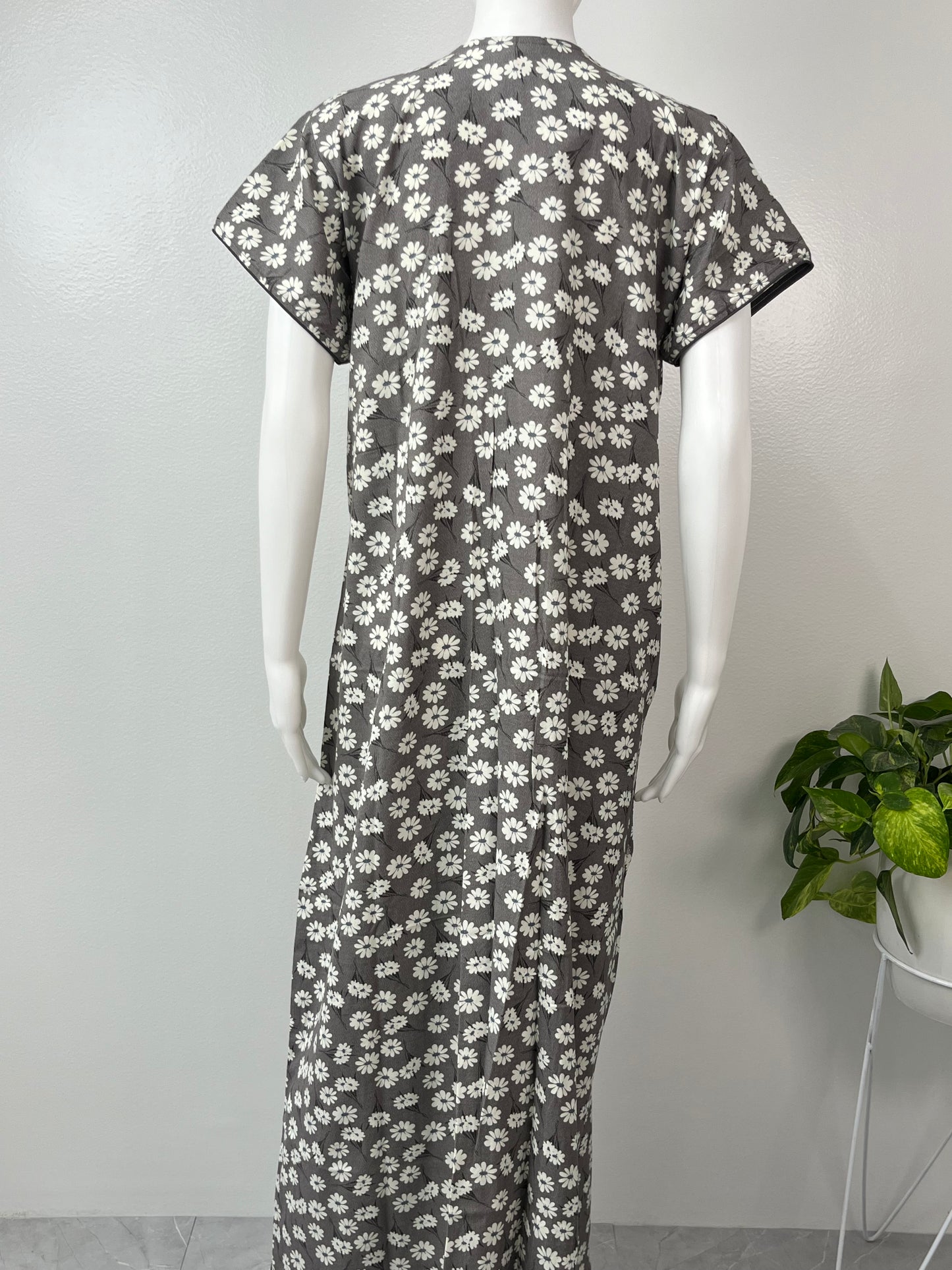 Grey Printed Alpine Fabric Nightgown Soft & Breathable