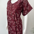 Maroon Pleated Alpine Nighty for Women