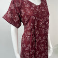 Maroon Pleated Alpine Nighty for Women